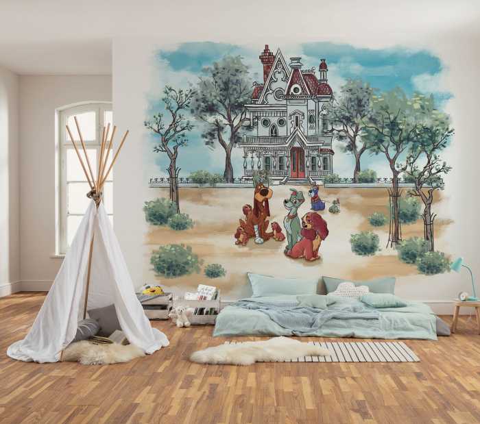 Photo murale intissé impression numérique Disney Lady and the Tramp Sweet Home