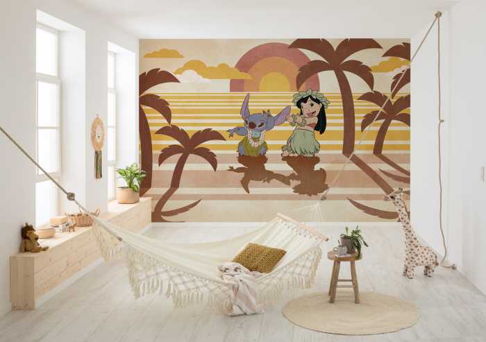 Photo murale intissé impression numérique Disney Lilo and Stitch Hula Harmony