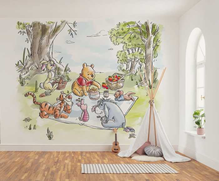 Photo murale intissé impression numérique Disney Winnie the Pooh Nice for Picnics