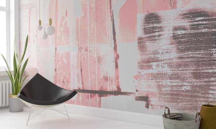 Photo murale intissé impression numérique Dice Rolling lightgrey-rose
