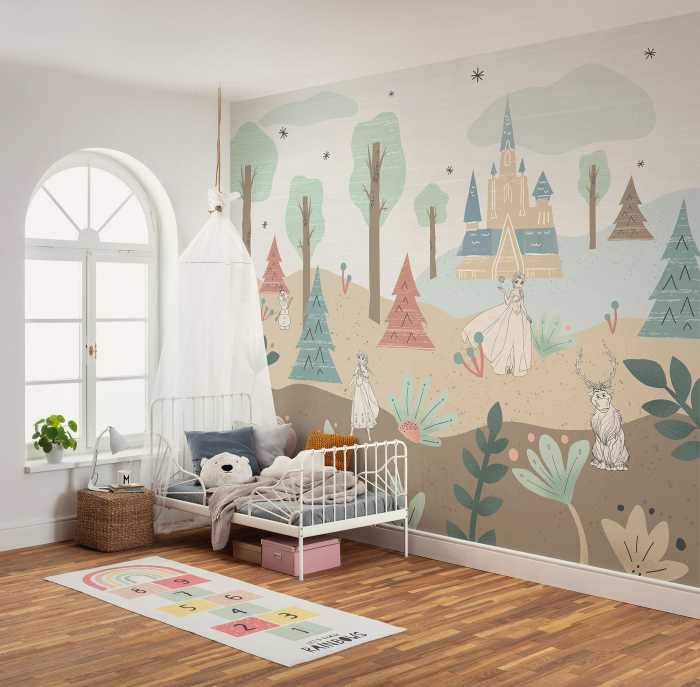Photo murale intissé impression numérique Disney Frozen Castle Playground
