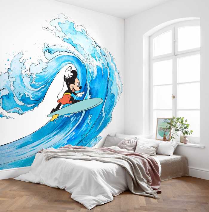 Photo murale intissé impression numérique Mickey Surfing