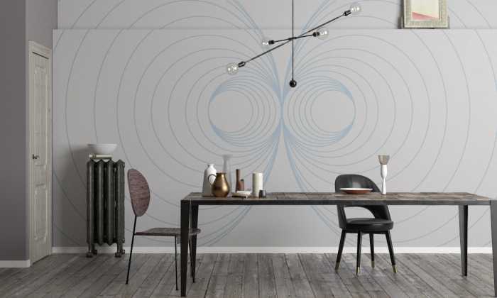 Photo murale intissé impression numérique Infinite Glimpse Mirage grey-bleu