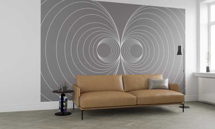 Photo murale intissé impression numérique Infinite Glimpse Mirage grey-white