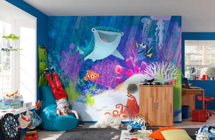 Photo murale intissé impression numérique Dory Aqua Party