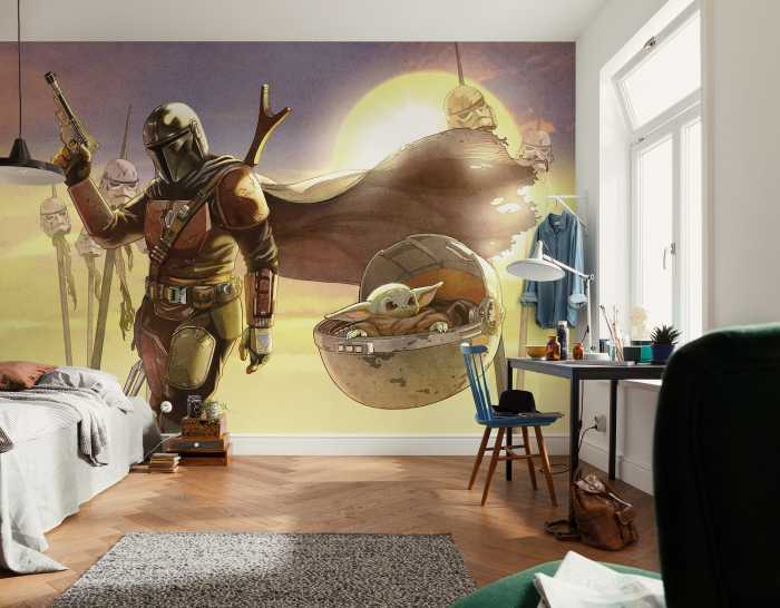 Photo murale intissé impression numérique Star Wars The Mandalorian and Grogu Mission
