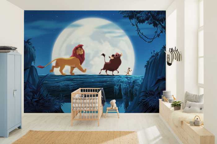 Photo murale intissé impression numérique Disney The Lion King Full Moon Walk