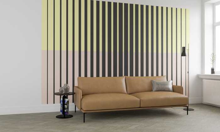 Photo murale intissé impression numérique Lamello Mezzo black-yellowapricot