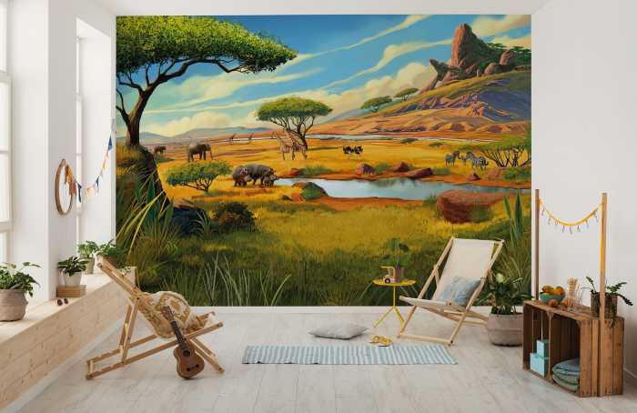 Photo murale intissé impression numérique Disney The Lion King Savanna