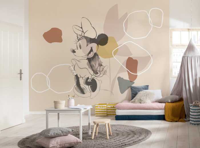 Photo murale intissé impression numérique Minnie Soft Shapes