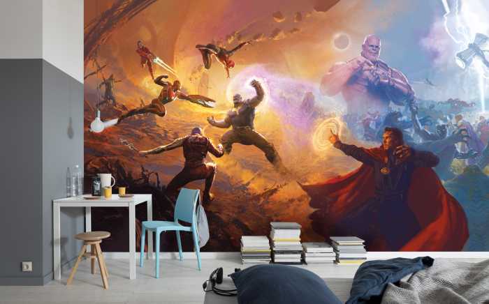 Photo murale intissé impression numérique Avengers Epic Battles Two Worlds