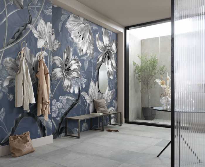 Photo murale intissé impression numérique Merian Blue