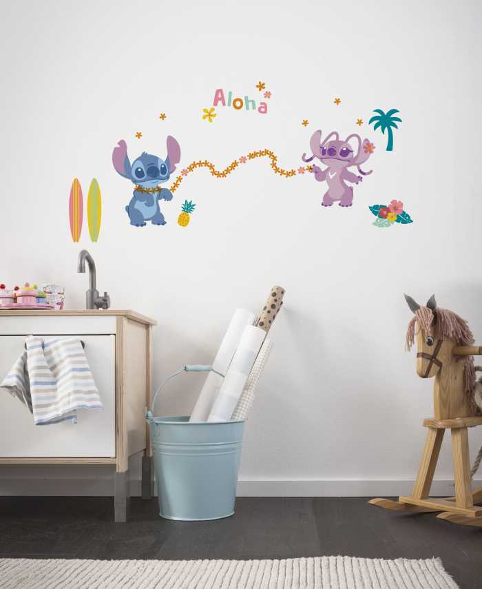 Sticker mural Disney Stitch Aloha