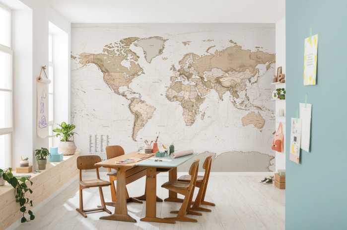 Photo murale intissé impression numérique Earth Map