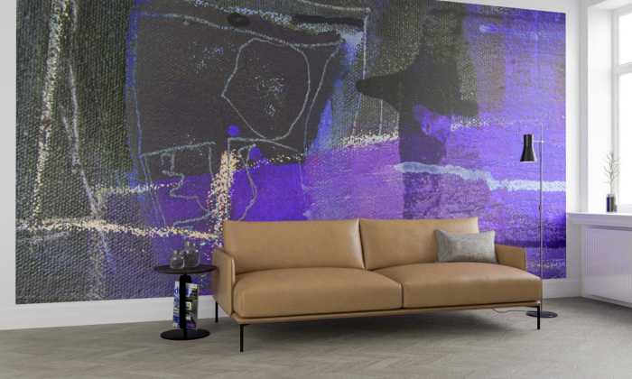 Photo murale intissé impression numérique Rooms Opening darkgrey-violett