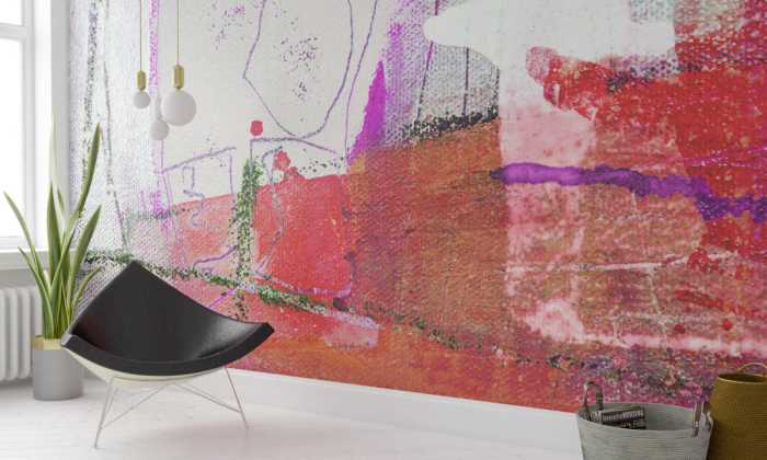 Photo murale intissé impression numérique Rooms Opening grey-red