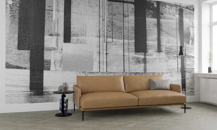 Photo murale intissé impression numérique Horizon Blazing grey