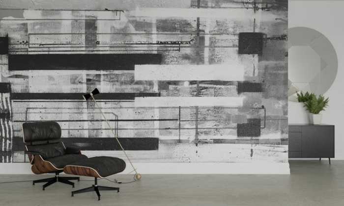 Photo murale intissé impression numérique Layers Swimming black