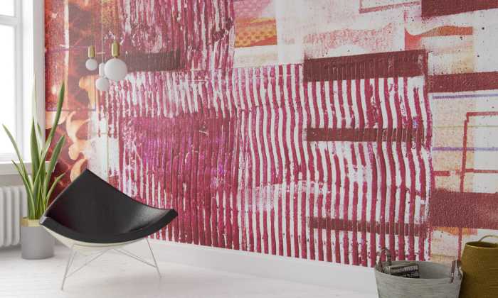 Photo murale intissé impression numérique Fringe Upswept red