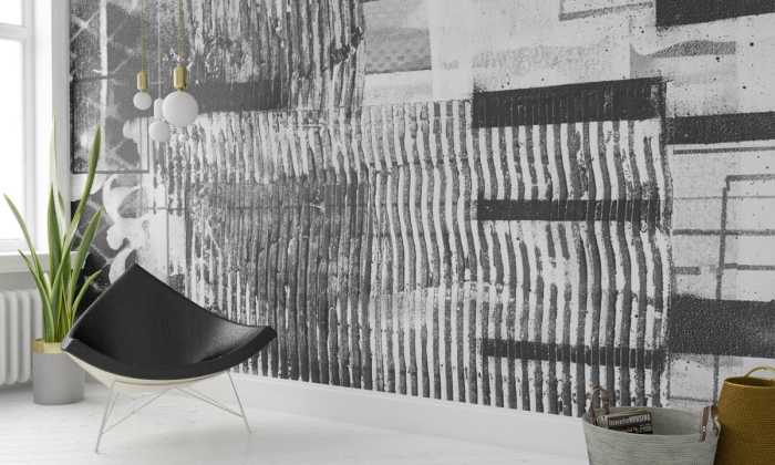 Photo murale intissé impression numérique Fringe Upswept grey
