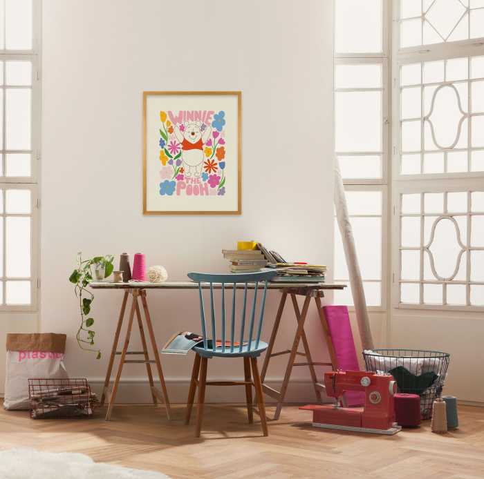 Affiche d'art Disney Winnie the Pooh Happy Botanical