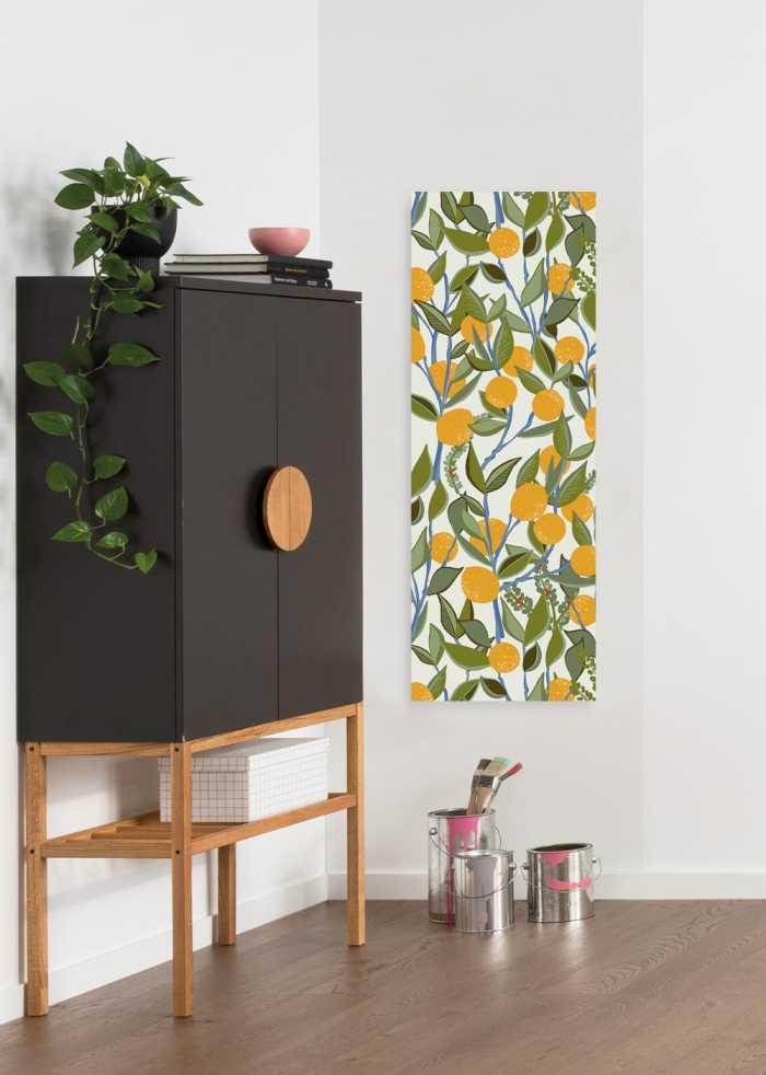 Vlies Bild auf Keilrahmen/ Echtholzrahmen Orange Soda