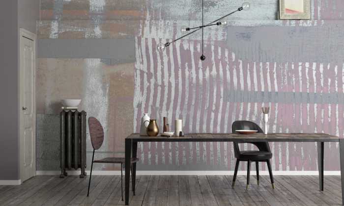 Photo murale intissé impression numérique Lines Mellow grey