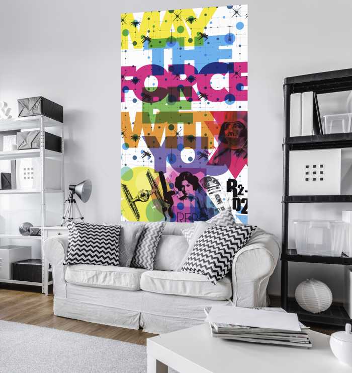 Photo murale intissé Star Wars Pop Neon Geometrics Leia