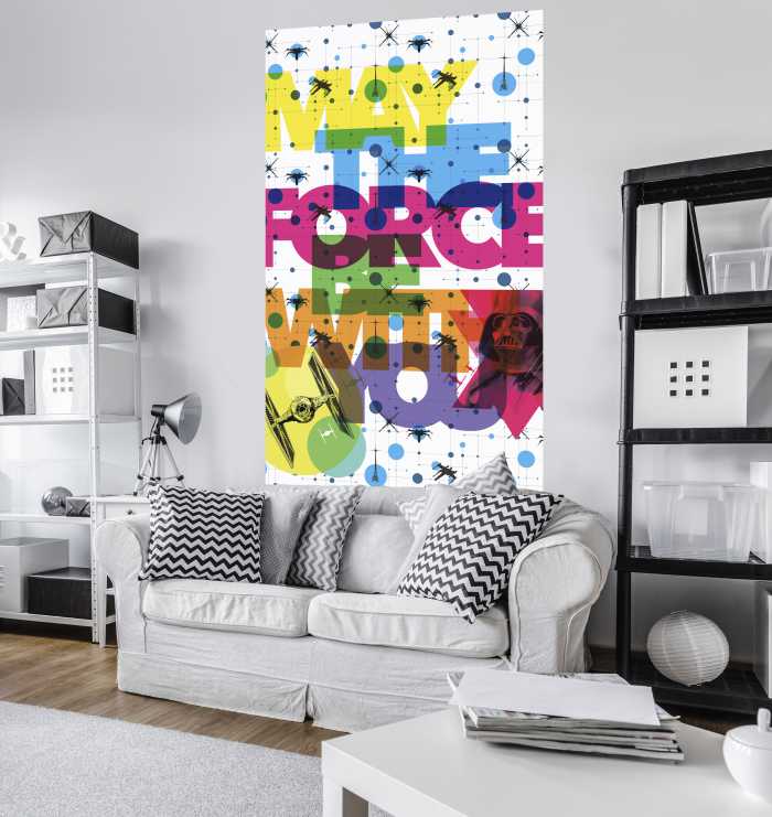 Panneau sur intissé  Star Wars Pop Neon Geometrics Vader