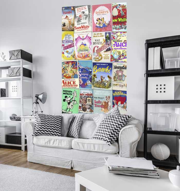 Panneau sur intissé  Disney Movie Posters Retro Girls