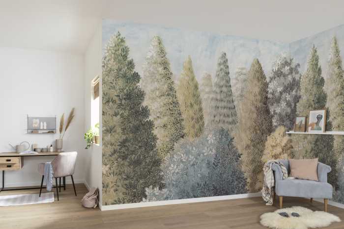 Photo murale intissé impression numérique Painted Woods
