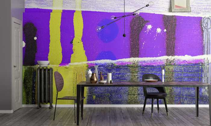 Photo murale intissé impression numérique Moon Shining yellow