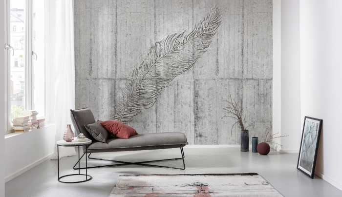 Photo murale intissé impression numérique Concrete Feather