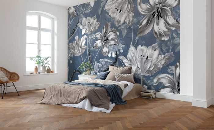 Photo murale intissé impression numérique Merian Blue