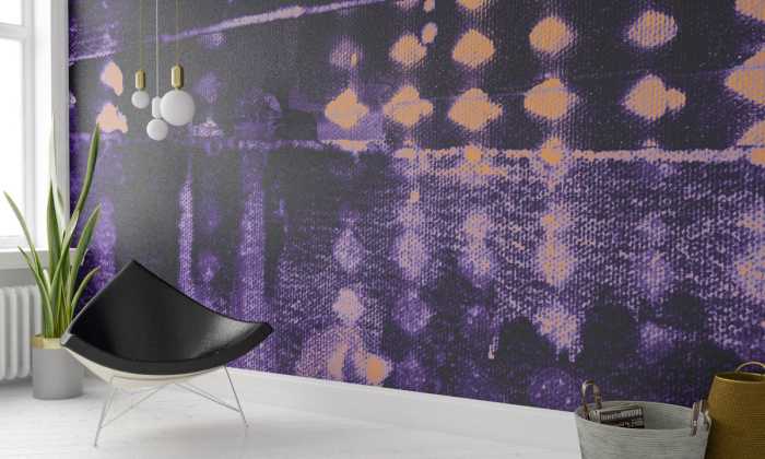 Photo murale intissé impression numérique Zigzag Spangling darkviolett