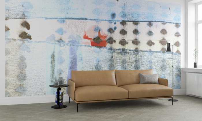 Photo murale intissé impression numérique Zigzag Spangling lightblu-rede