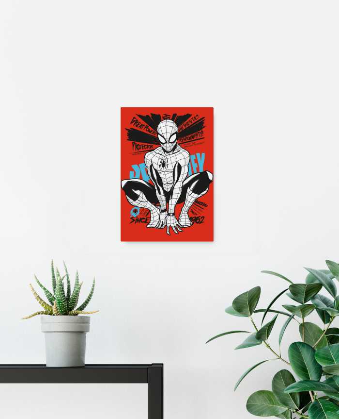 Vlies Bild auf Keilrahmen/ Echtholzrahmen Spider-Man Protector of NYC