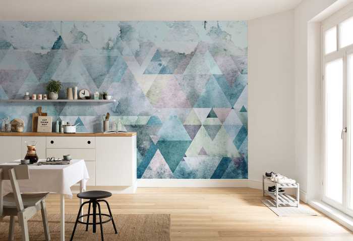Photo murale intissé impression numérique Triangles Blue
