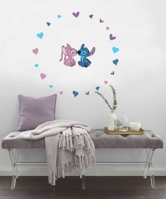 Sticker mural Disney Stitch and Angel Cutie