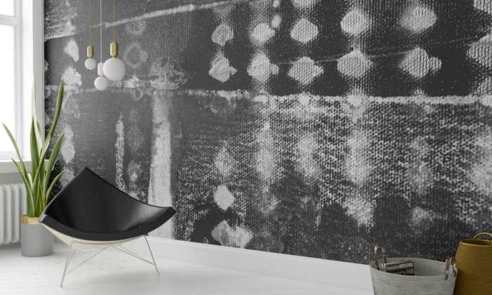 Photo murale intissé impression numérique Zigzag Spangling black-darkgrey