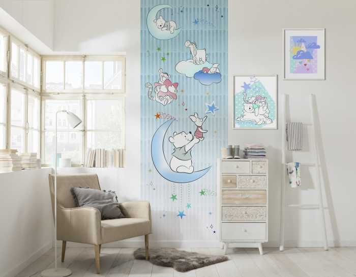 Photo murale intissé impression numérique Winnie the Pooh Piglet and Stars