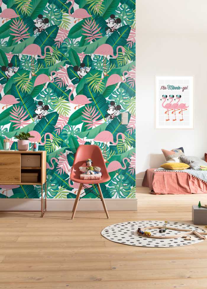 Photo murale intissé impression numérique Minnie Tropical