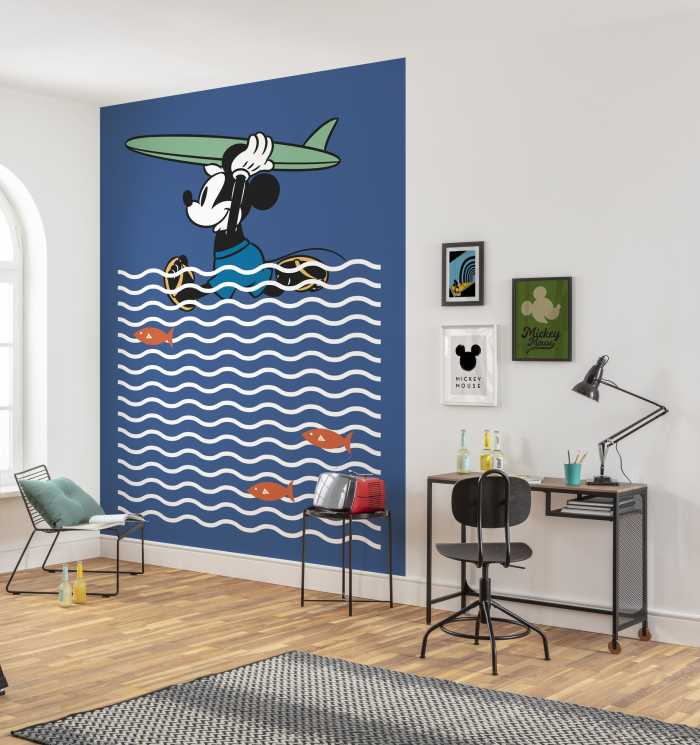 Photo murale intissé impression numérique Mickey gone Surfin'