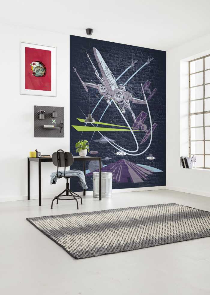 Photo murale intissé impression numérique Star Wars Classic Concrete X-Wing