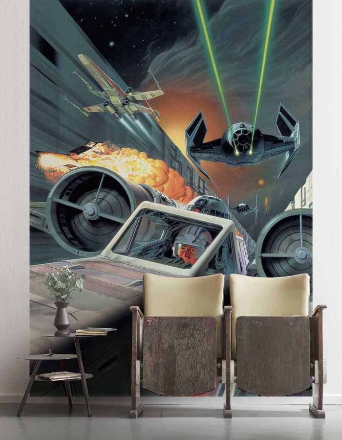 Photo murale intissé impression numérique Star Wars Classic Death Star Trench Run