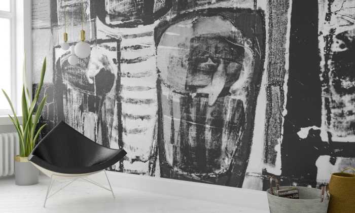 Photo murale intissé impression numérique Drinks Spilling grey-black