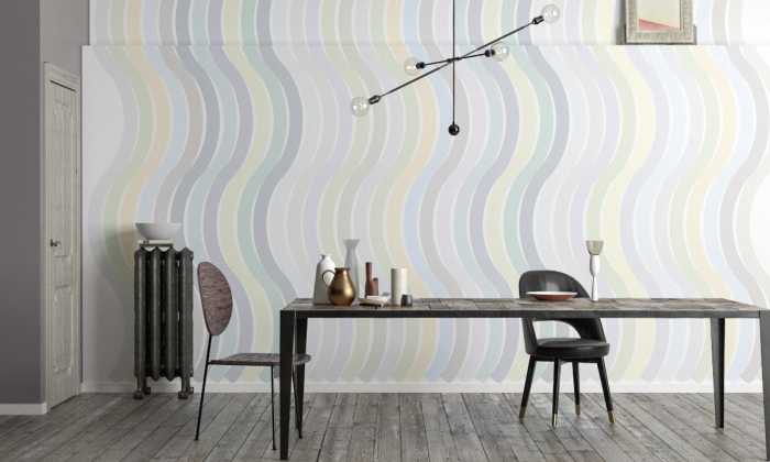 Photo murale intissé impression numérique Mamba grey-bleu