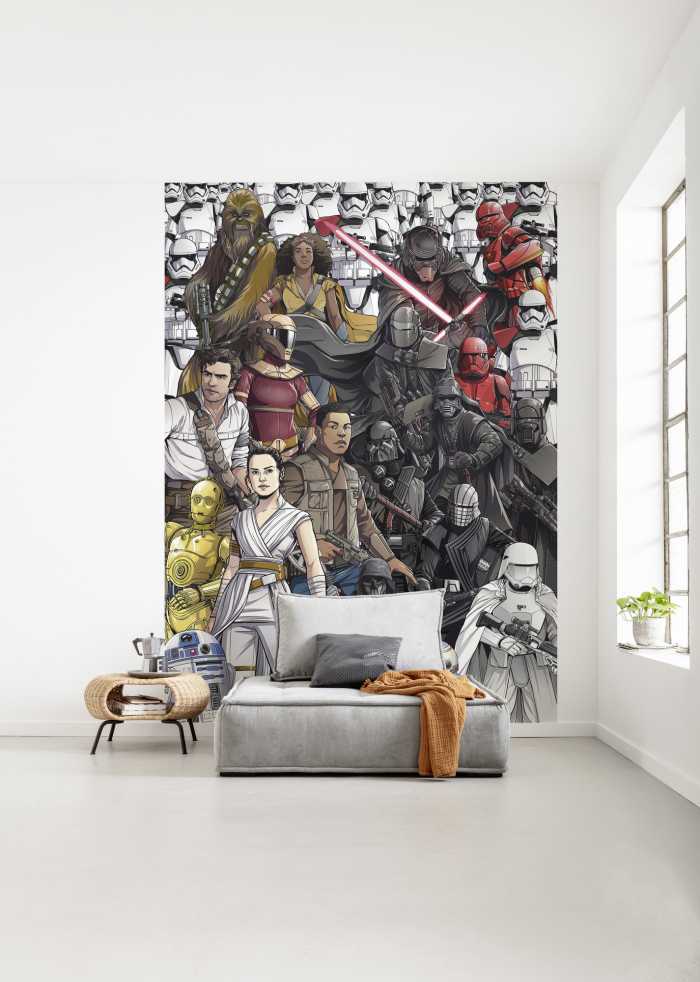 Photo murale intissé impression numérique Star Wars Retro Cartoon