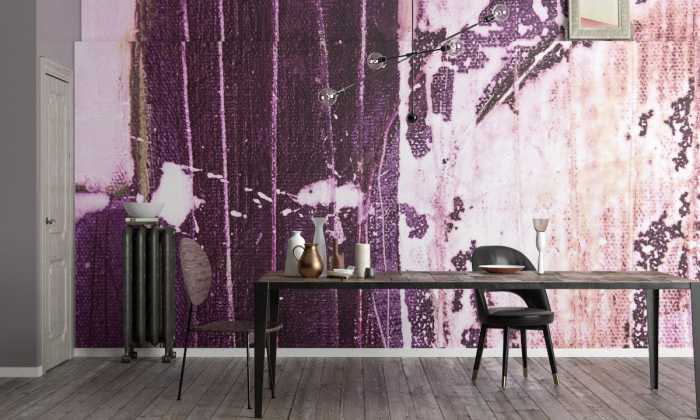 Photo murale intissé impression numérique Bubbles Ascending merlot