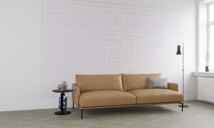 Photo murale intissé impression numérique Mills Board Center rose-whitegrey